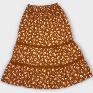 No Comment NY°LA Floral Tiered Skirt Womens M Boho Prairie Skirt Cottagecore
